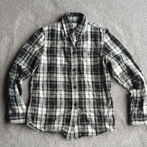 L.L. Bean Black/White Flannel Size XXS